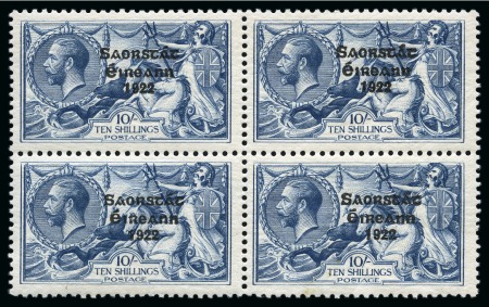Stamp of Ireland » 1925 Narrow Date Overprints (T66-T68) 1925-28 Narrow Date 2s6d, 5s and 10s mint blocks of four,
