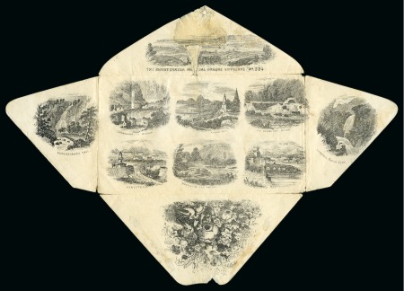 Stamp of Ireland » GB Used In Ireland 1870 (Oct 4) Envelope opened out to show  "The Patent Eureka Pictorial Opaque Envelope no. 324"