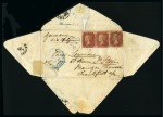 Stamp of Ireland » GB Used In Ireland 1870 (Oct 4) Envelope opened out to show  "The Patent Eureka Pictorial Opaque Envelope no. 324"