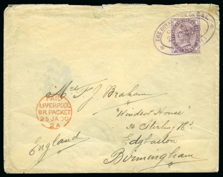 Stamp of Nigerias » Niger Coast Protectorate 1899 Envelope to Birmingham, England, franked GB 1d