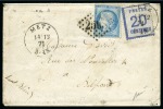Stamp of France » Alsace-Lorraine 1871 Groupe de 3 lettres avec affranchissement mixte