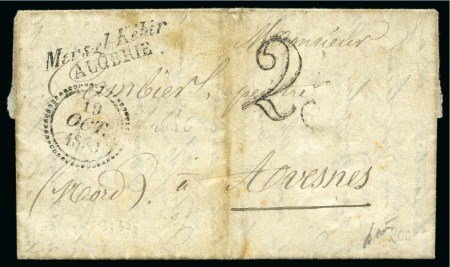 Stamp of Colonies françaises » Algérie Cursive Mers-el-Kébir ALGERIE sur lettre pour Avesnes