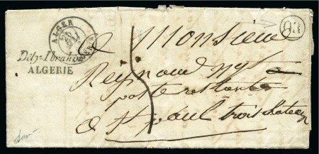 Stamp of Colonies françaises » Algérie Cursive Dély-Ibrahim ALGERIE sur lettre pour St Paul