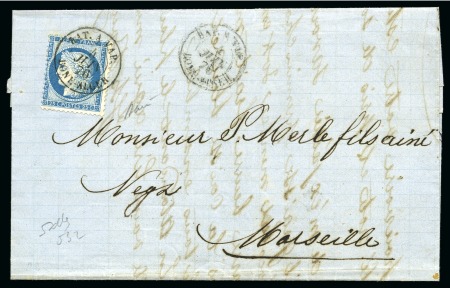 Stamp of Colonies françaises » Algérie 1857-1876, Lot de 5 lettres avec càd Bat. à Vap.