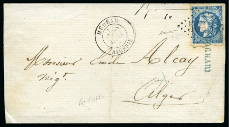 Stamp of Colonies françaises » Algérie Griffe BOGHARI en bleu sur 20c Bordeaux obl.GC 5043