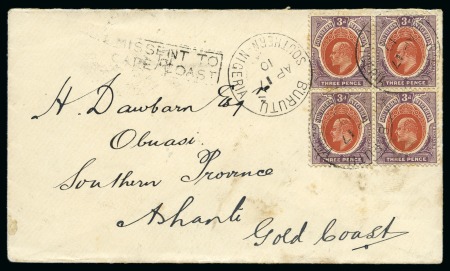 Stamp of Nigerias » Southern Nigeria 1901 Envelope addressed to Ashanti, Gold Coast, franked