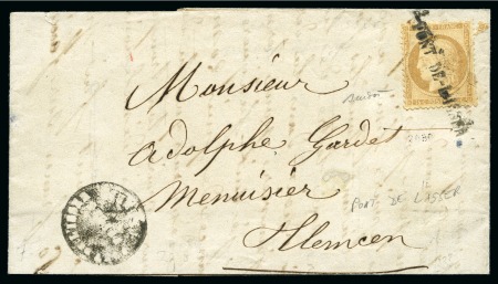 Stamp of Colonies françaises » Algérie Griffe PONT DE L'ISSER sur 15c Cérès sur lettre 1872