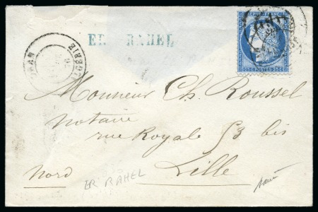 Stamp of Colonies françaises » Algérie Griffe bleue EL RAHEL sur lettre pour Lille avec 25c
