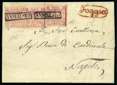 Stamp of Italian States » Naples 1858 1Gr CARMINE, two examples together with 1Gr rose