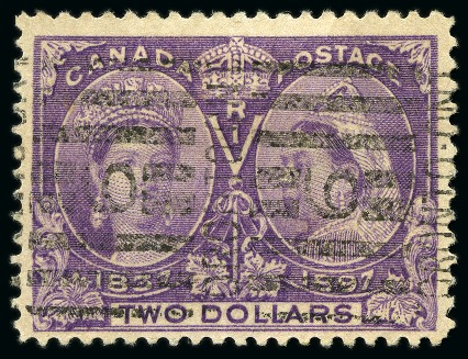Stamp of Canada 1897 $2 Violet with Toronto machine cancel, fine (SG