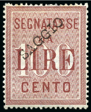 Stamp of Italy 1884 Postage Due 50L green & 100L carmine red, mint both with SAGGIO ovpt, very fine