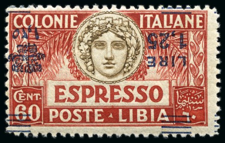 Stamp of Italy » Italian Colonies and Possessions » Libya 1927-33, Espress stamp 1L25 on 60c with INVERTED OVERPRINT,