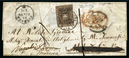 Stamp of Italian States » Tuscany UNIQUE EXAMPLE OF THE "POSTA  MILITARE  SARDA N.1"