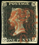 Stamp of Great Britain » 1840 1d Black and 1d Red plates 1a to 11 1840 1d Black pl.1a to 10 (one of each plate) group of used