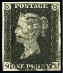 Stamp of Great Britain » 1840 1d Black and 1d Red plates 1a to 11 1840 1d Black pl.1a to 10 (one of each plate) group of used