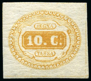 Stamp of Italy 1863 Postage Due 10c Orange, never hinged, very fine,