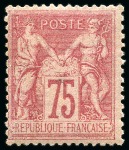 Stamp of France » Collections 1849-2004, Belle collection neuve (qq oblitérés dans les classiques) en 4 classeurs, à noter Yv. 71*, 76** (cert. Roumet), 81**, 91**, 155**, 182**, 257A**, Caisse amo., BF 1, 2, PA 1/2, 14, 15, Taxe, etc., TB