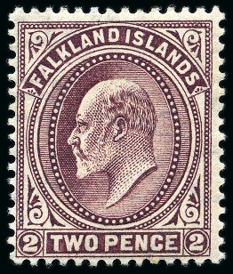 Stamp of Falkland Islands 1904-12 MCA 2d reddish purple, mint nh, fine (SG £225)