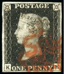 Stamp of Great Britain » 1840 1d Black and 1d Red plates 1a to 11 1840 1d Black used group of 15, several with four margins