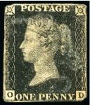 Stamp of Great Britain » 1840 1d Black and 1d Red plates 1a to 11 1840 1d Black used group of 15, several with four margins, one with WHITE MC