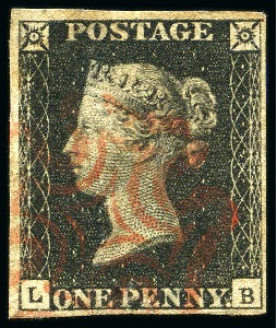 Stamp of Great Britain » 1840 1d Black and 1d Red plates 1a to 11 1840 1d Black used group of 15, several with four margins, one with WHITE MC