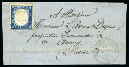 Stamp of Auction catalogues S. JEOIRE Rare càd S. Jeoire (Sav. Pr.) 14.05.1860