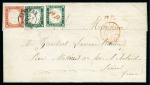 Stamp of Auction catalogues TANINGES Deux lettres avec 40c et paire de 5c obl.