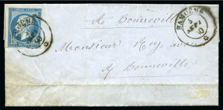Stamp of Auction catalogues SAMOENS 20c Napoléon obl. càd sarde SAMOENS 05.09.1860