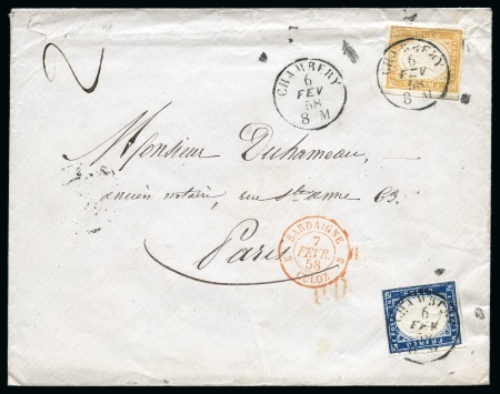 Stamp of Auction catalogues CHAMBERY Lettre en double port pour la France avec
