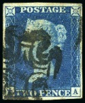 Stamp of Great Britain » 1840 2d Blue (ordered by plate number) 1840 2d Blue used group of 15, a few with four margins, various faults, some with nice cancels