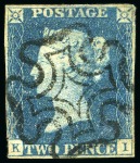 Stamp of Great Britain » 1840 2d Blue (ordered by plate number) 1840 2d Blue used group of 15, a few with four margins, various faults, some with nice cancels