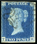 Stamp of Great Britain » 1840 2d Blue (ordered by plate number) 1840 2d Blue used group of 16, a few with four margins, various faults, some with nice cancels