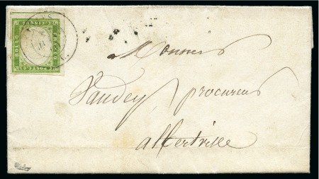 Stamp of Auction catalogues CEVINS 5c obl. càd Cevins 08.06.1860 pour Albertville,