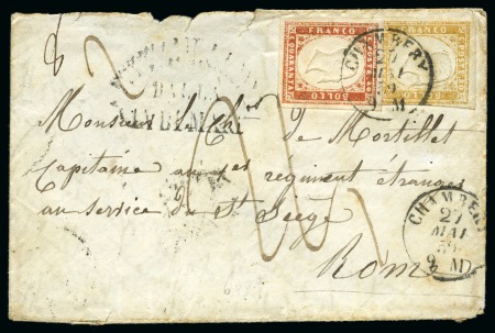 Stamp of Auction catalogues CHAMBERY 80c +40c obl. càd Chambéry 27.05.1859 sur
