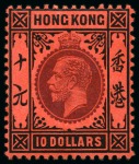 Stamp of Hong Kong 1904-37, Mint group with 1904-06 4c and 12 pair, 1912-21 $3, $5 and $10 and 1921-37 $1, $3 and $5