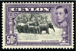 Stamp of Ceylon 1938-49 Pictorials 2c and 3c perf. 13 1/2 x 13, 50c
