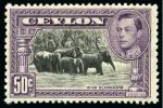 Stamp of Ceylon 1938-49 Pictorials 2c and 3c perf. 13 1/2 x 13, 50c