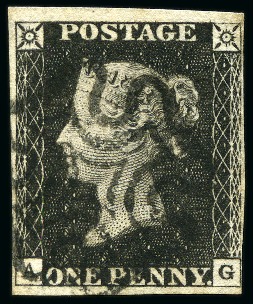 Stamp of Great Britain » 1840 1d Black and 1d Red plates 1a to 11 1840 1d Black pl.11 AG, used