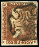 Stamp of Great Britain » 1840 1d Black and 1d Red plates 1a to 11 1840 1d Black pl.11 CE with fine to good margins, neat black MC