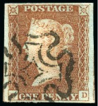 Stamp of Great Britain » 1840 1d Black and 1d Red plates 1a to 11 1840 1d Red pl.11 selection (29) from row C