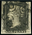 Stamp of Great Britain » 1840 1d Black and 1d Red plates 1a to 11 1840 1d Red pl.11 selection (28) plus 3 margin 1d black from row D