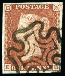 Stamp of Great Britain » 1840 1d Black and 1d Red plates 1a to 11 1840 1d Red pl.11 selection (25) plus 3 margin 1d black from row E