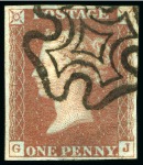 Stamp of Great Britain » 1840 1d Black and 1d Red plates 1a to 11 1840 1d Red pl.11 selection (21) from row G