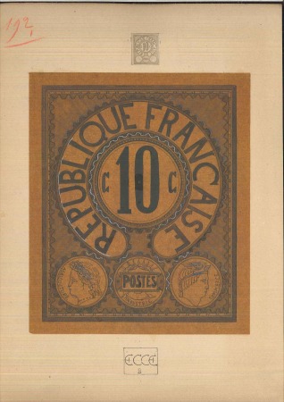 Stamp of France 1900, 3 dessins différents d'environ 20cm sur 15cm