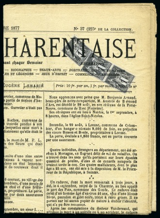 Stamp of France Oblitération typographique sur Yv. 83 (x3) sur Journal