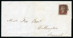 Stamp of Great Britain » 1840 1d Black and 1d Red plates 1a to 11 1840 1d Red pl.11 KI (from the black plates) on cover from Hamlet, Devon