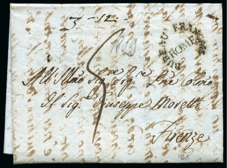 Stamp of Italian States » Papal States 1809,  Occupazione Francese, insieme composto da sei lettere per Firenze con timbro tondo "BUREAU FRANÇAIS/ROME'.