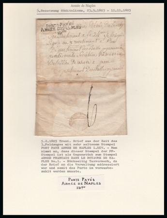 Stamp of France » Collections 1799-1811 ARMEE DE NAPLES, Remarquable collection d'exposition