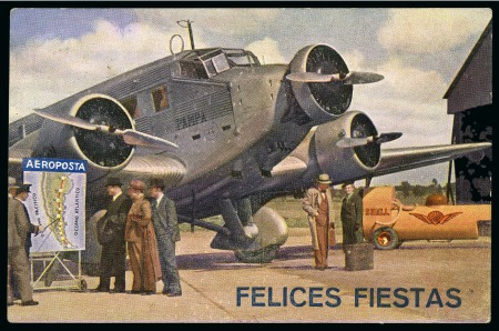 Stamp of France » Collections 1931-1948, Les cartes du NOUVEL AN. Dès Noël 1931, la Compagnie Générale Aéropostale eut l'idée d'éditer pour les résidents français éloignés de leur famille au moment des fêtes de fin d'année, des cartes de