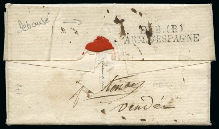 Stamp of France » Collections 1814-1832,5 lettres avec cachet Armée d' Espagne dont